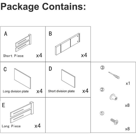 4.4" High Drawer Dividers with Inserts, Bamboo Drawer Dividers for Clothes - Picture 5 of 7